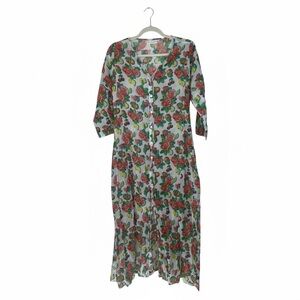 Roller Rabbit Floral Duster Cardigan / Button-Up Dress XS